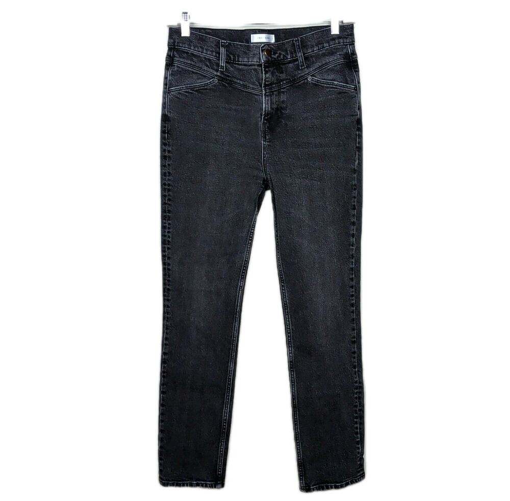 ANINE BING Black Skinny Leg High Rise Jeans Tapered Waist Zip Fly Women's 30